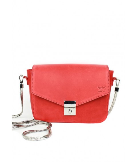 Women's leather handbag Yoko red vintage