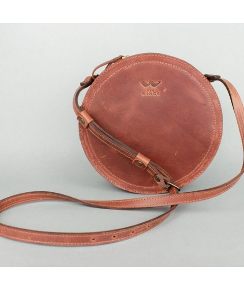 Women's leather bag Amy S light brown vintage