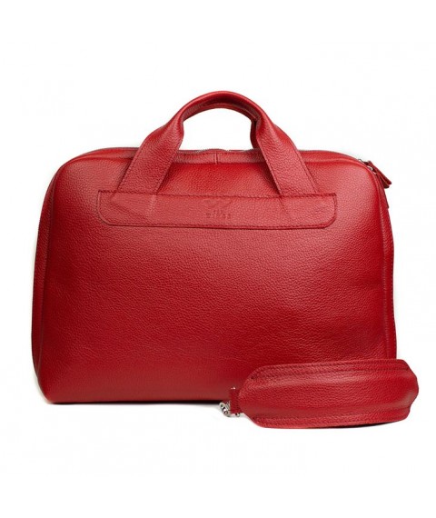 Кожаная деловая сумка Attache Briefcase красный флотар