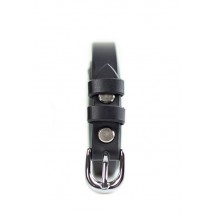 Women's leather belt 15 mm black
