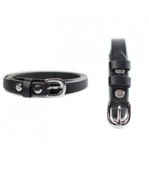 Women's leather belt 15 mm black