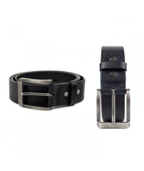 Leather belt 40 mm black