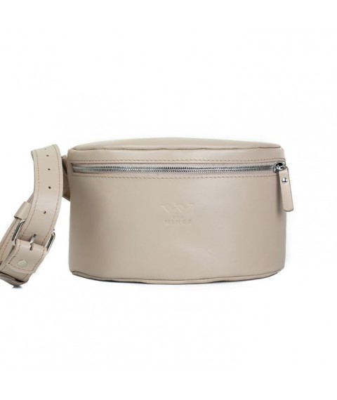 Women's leather belt bag beige