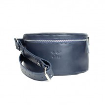 Leather belt bag blue