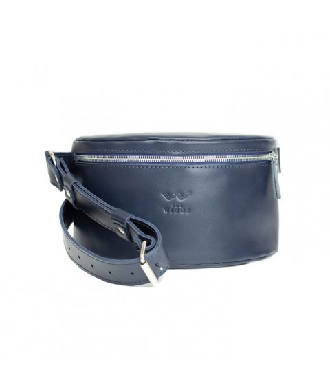 Leather belt bag blue