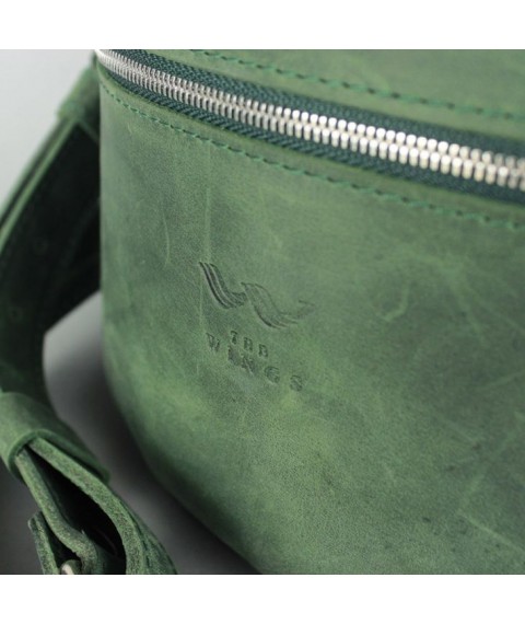 Leather belt bag green vintage