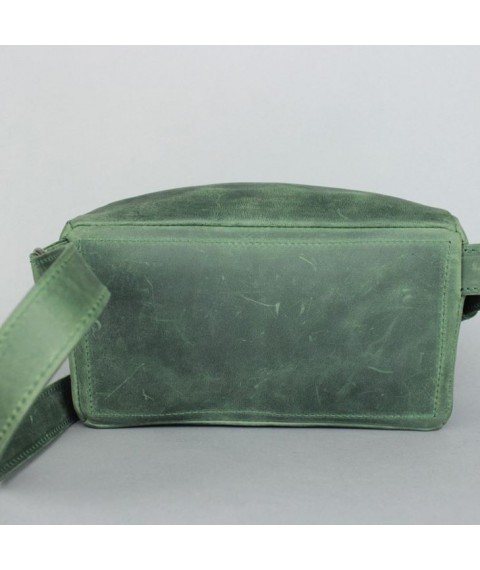 Leather belt bag green vintage
