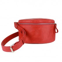 Leather belt bag red vintage