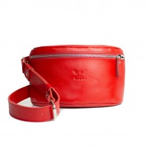 Leather belt bag red