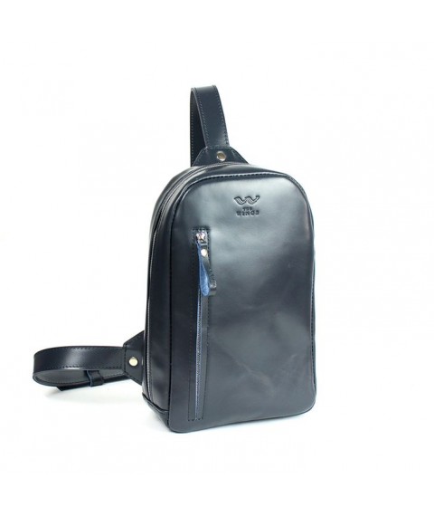 Men's leather Chest bag blue