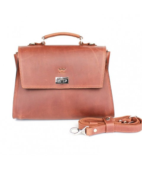 Women's leather bag Classic light brown vintage