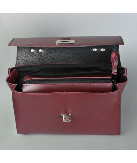 Women's leather bag Classic burgundy