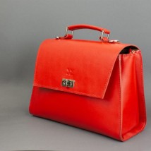 Women's leather bag Classic red
