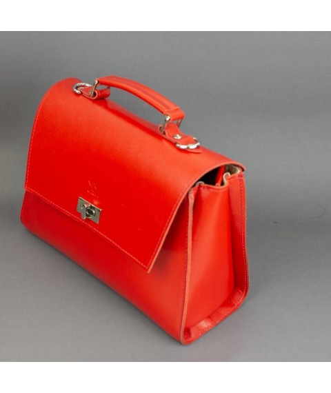 Women's leather bag Classic red