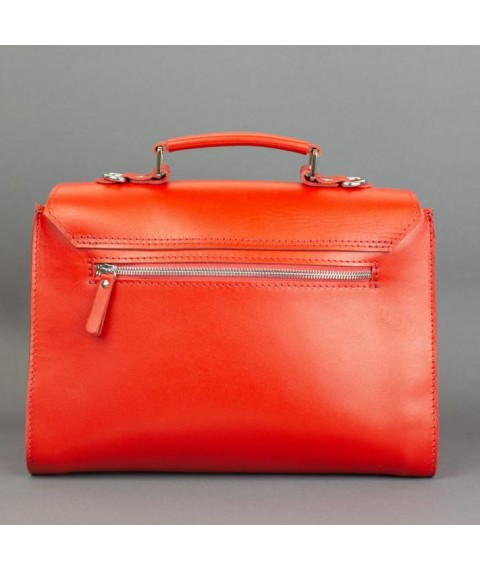 Women's leather bag Classic red