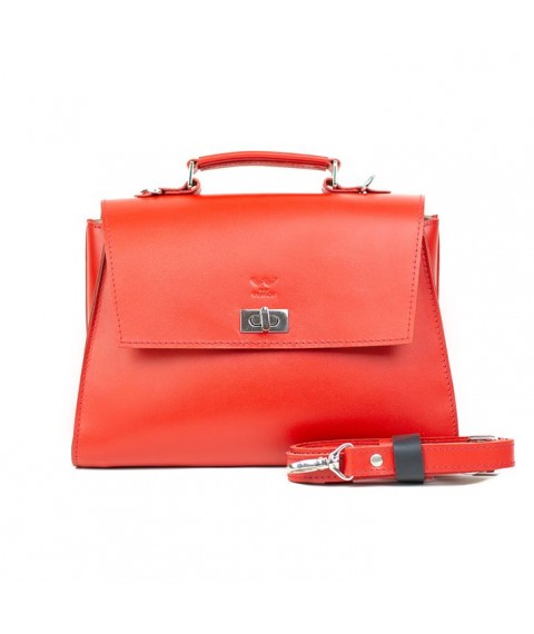Women's leather bag Classic red