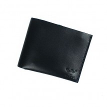 Mini leather wallet with coin holder black