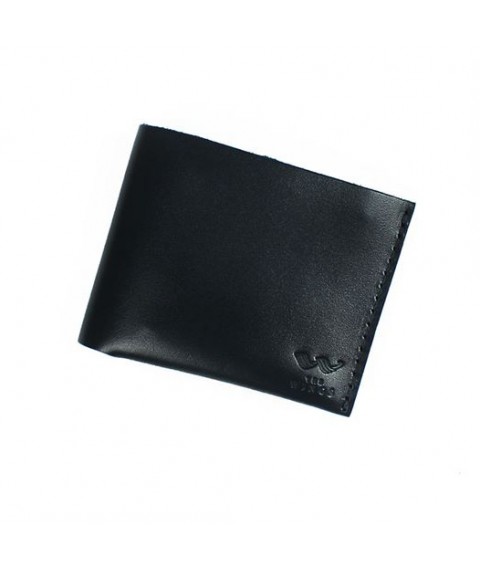 Mini leather wallet with coin holder black