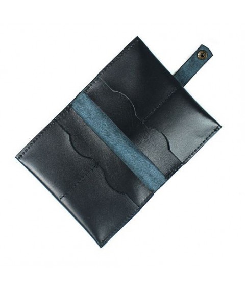 Leather document holder blue