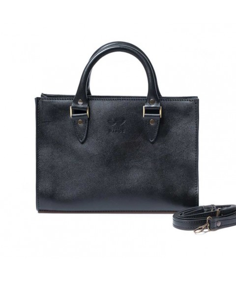 Women's leather bag Fancy black