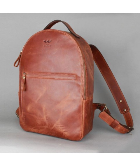 Leather backpack Groove M cognac vintage