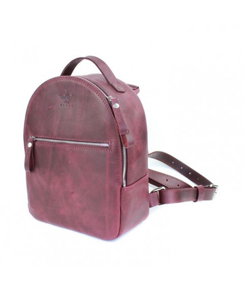 Кожаный рюкзак Groove S бордовый винтажный