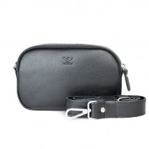 Leather belt/crossbody bag Holly black saffiano