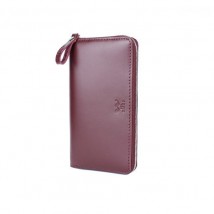 Leather wallet Keeper zip wine