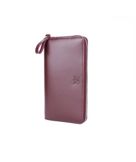 Leather wallet Keeper zip wine