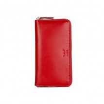 Leather wallet Keeper zip red
