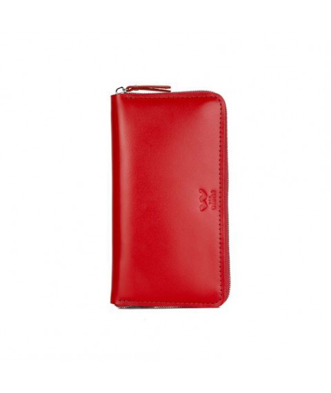 Leather wallet Keeper zip red