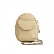 Leather women's mini bag Kroha beige flotar