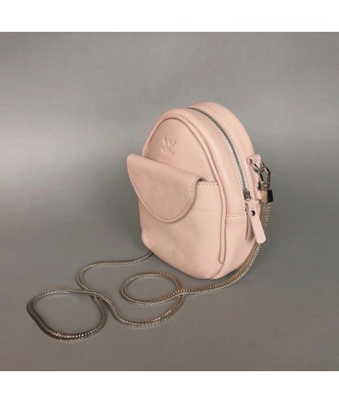Leather women's mini bag Kroha powder