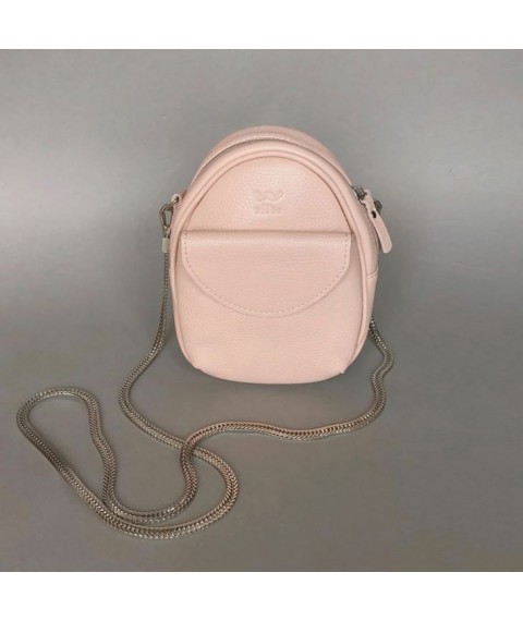 Leather women's mini bag Kroha powder