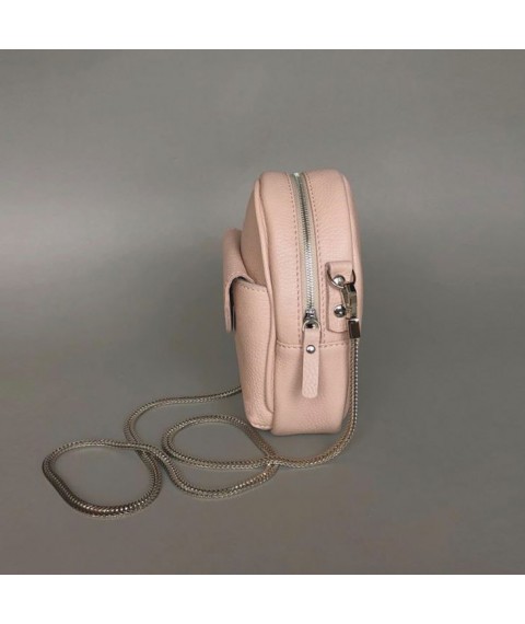 Leather women's mini bag Kroha powder
