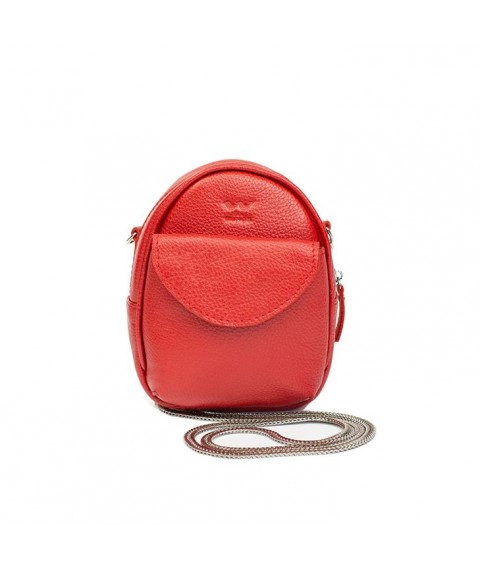 Leather women's mini bag Kroha red flotar