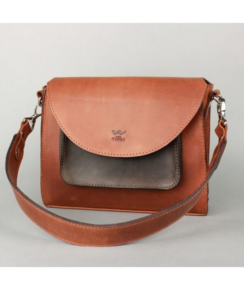 Women's leather bag Liv cognac brown vintage