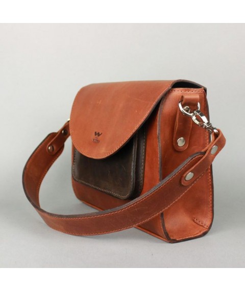 Women's leather bag Liv cognac brown vintage