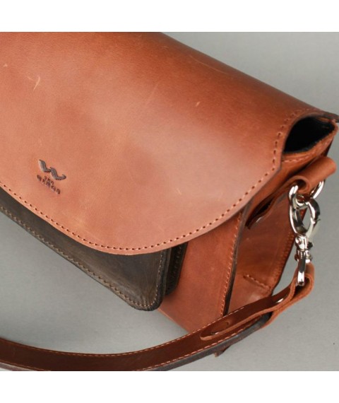 Women's leather bag Liv cognac brown vintage