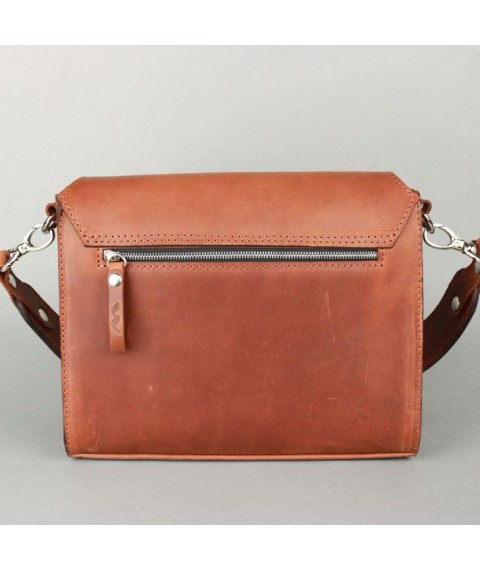 Women's leather bag Liv cognac brown vintage