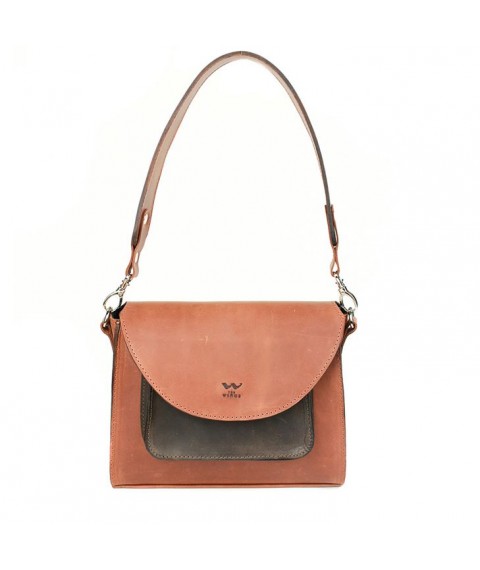 Women's leather bag Liv cognac brown vintage
