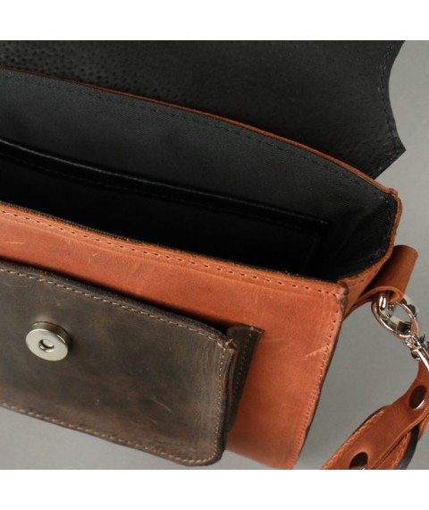 Women's leather bag Liv cognac brown vintage