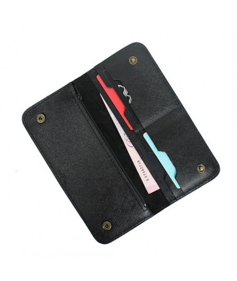 Leather wallet Mark 2 black saffiano