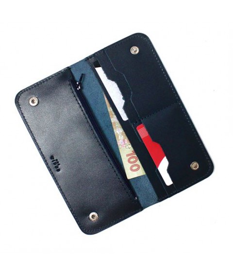 Leather wallet Mark 2 blue