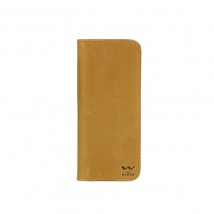 Middle yellow vintage leather wallet