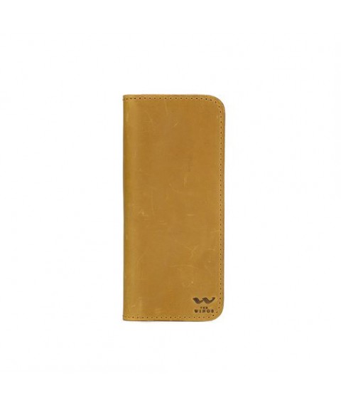 Middle yellow vintage leather wallet