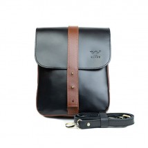 Чоловіча шкіряна сумка Mini Bag чорно-коричнева