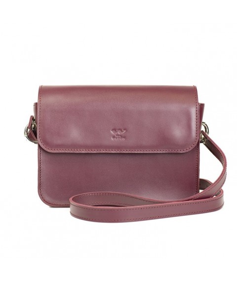 Women's leather mini bag Moment burgundy