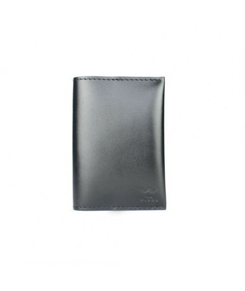 Leather passport cover black