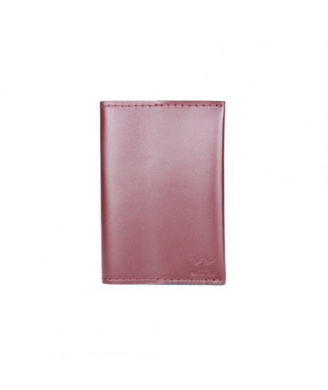 Leather passport cover burgundy